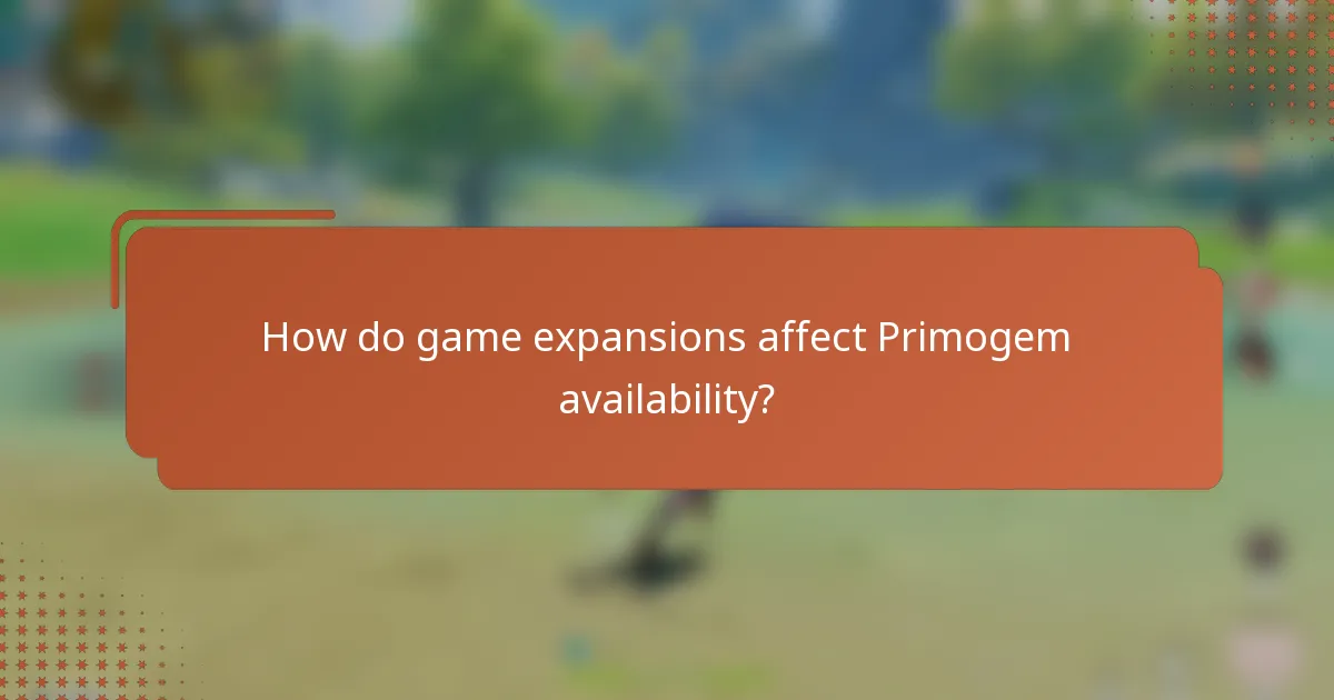 How do game expansions affect Primogem availability?
