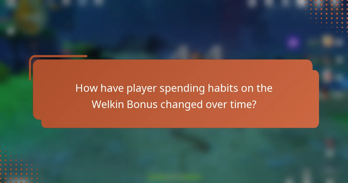 How have player spending habits on the Welkin Bonus changed over time?