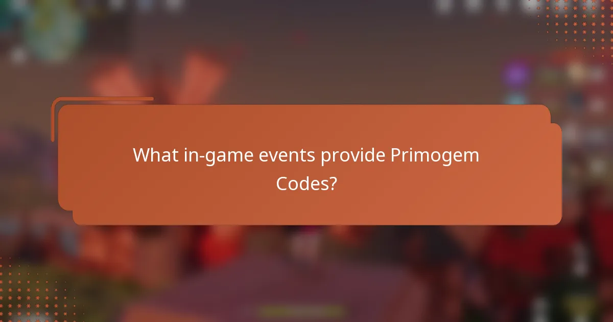 What in-game events provide Primogem Codes?