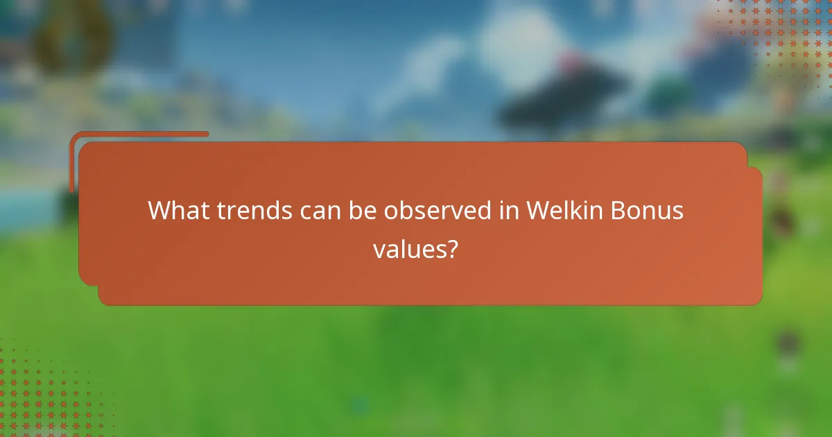 What trends can be observed in Welkin Bonus values?