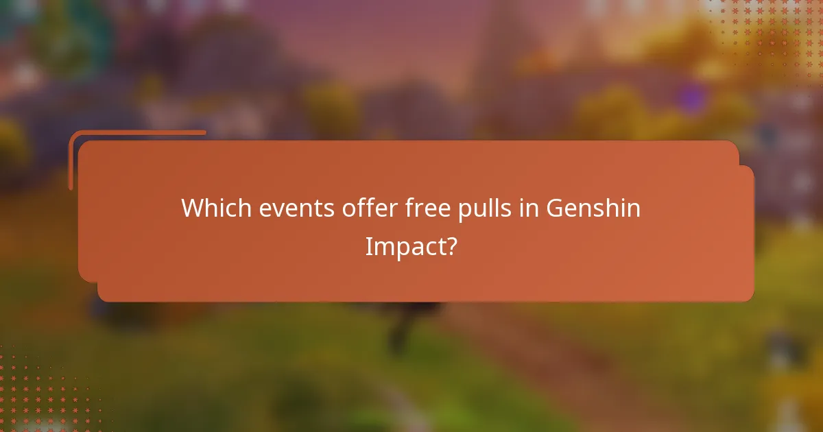 Which events offer free pulls in Genshin Impact?
